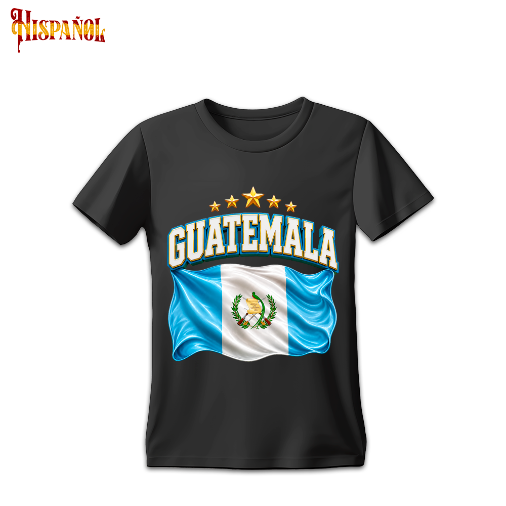 Camiseta Guatemala - Bandera y Estrellas