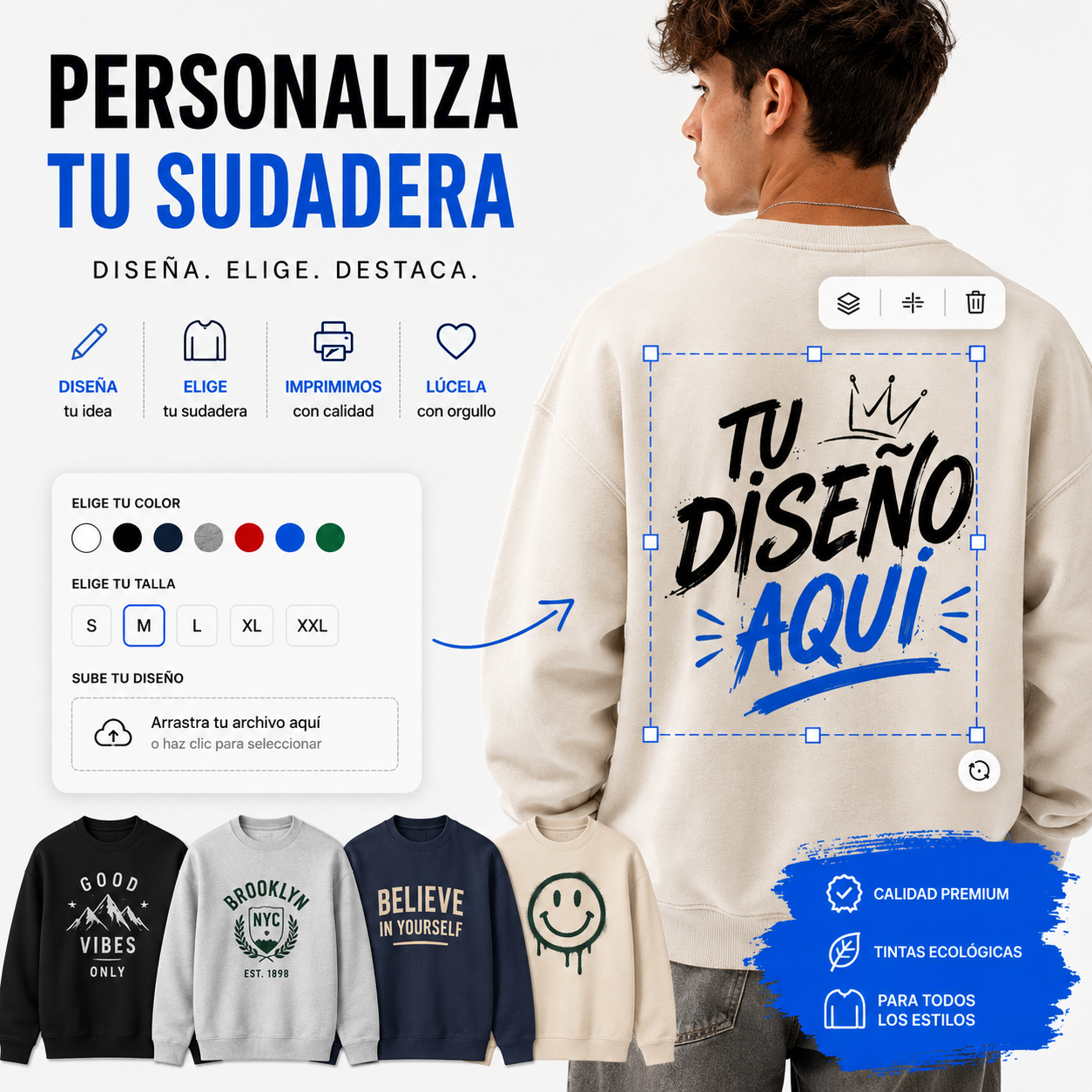 Sudadera sin Capucha Personalizable