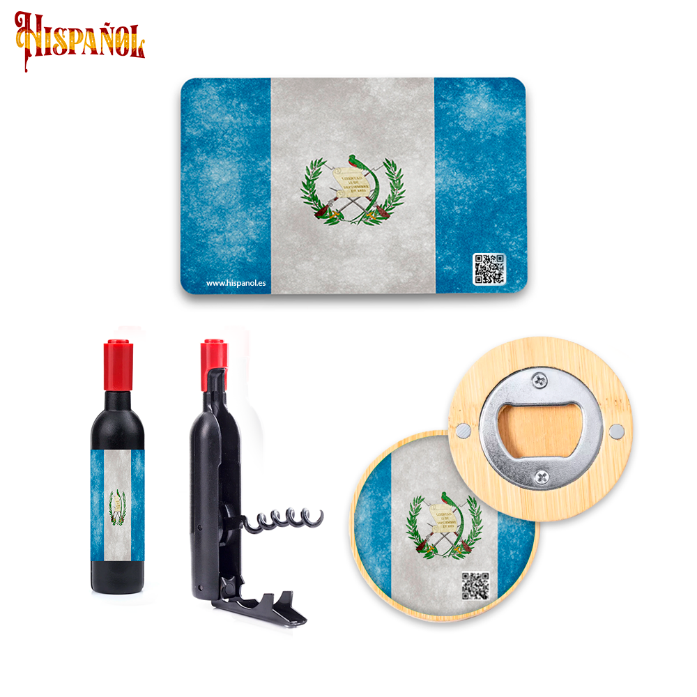 Pack Cocina Guatemala - Sacacorchos + Imán + Abrebotellas con forma botella