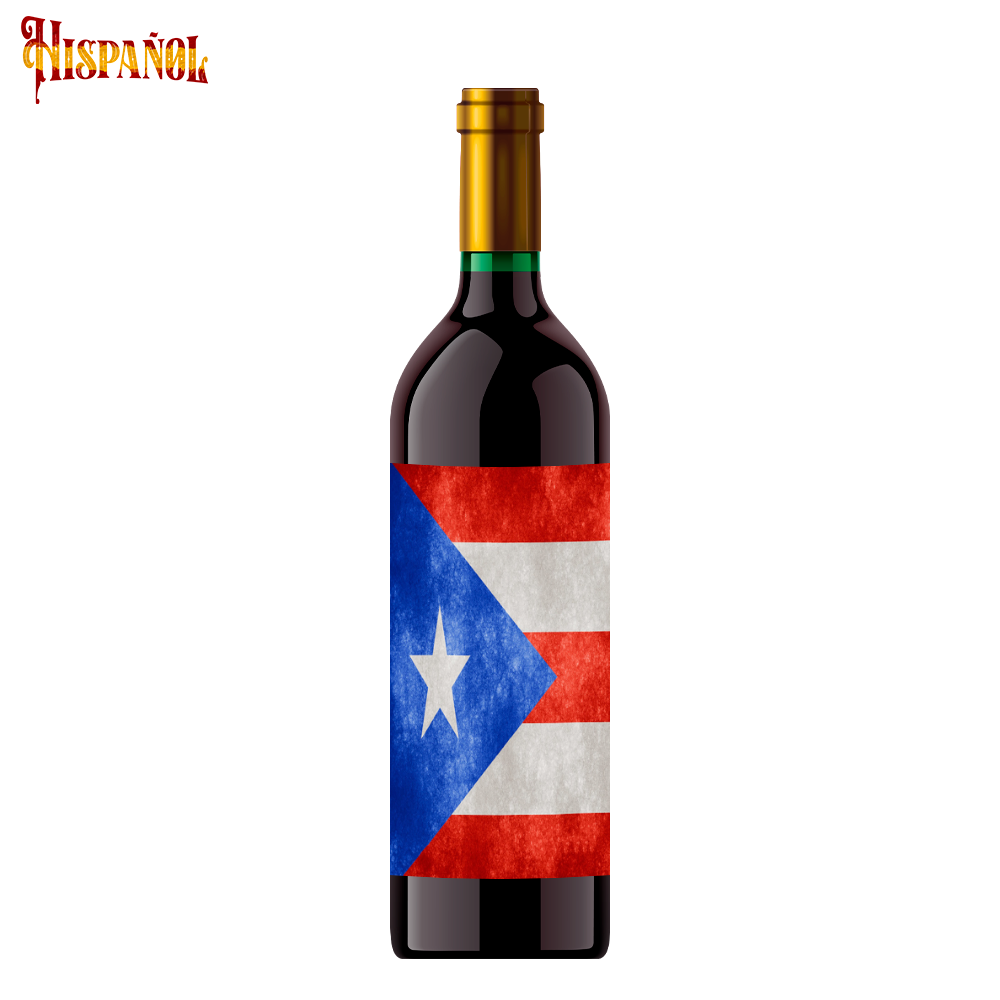 Vino Tinto Puerto Rico - Bandera y Escudo Nacional