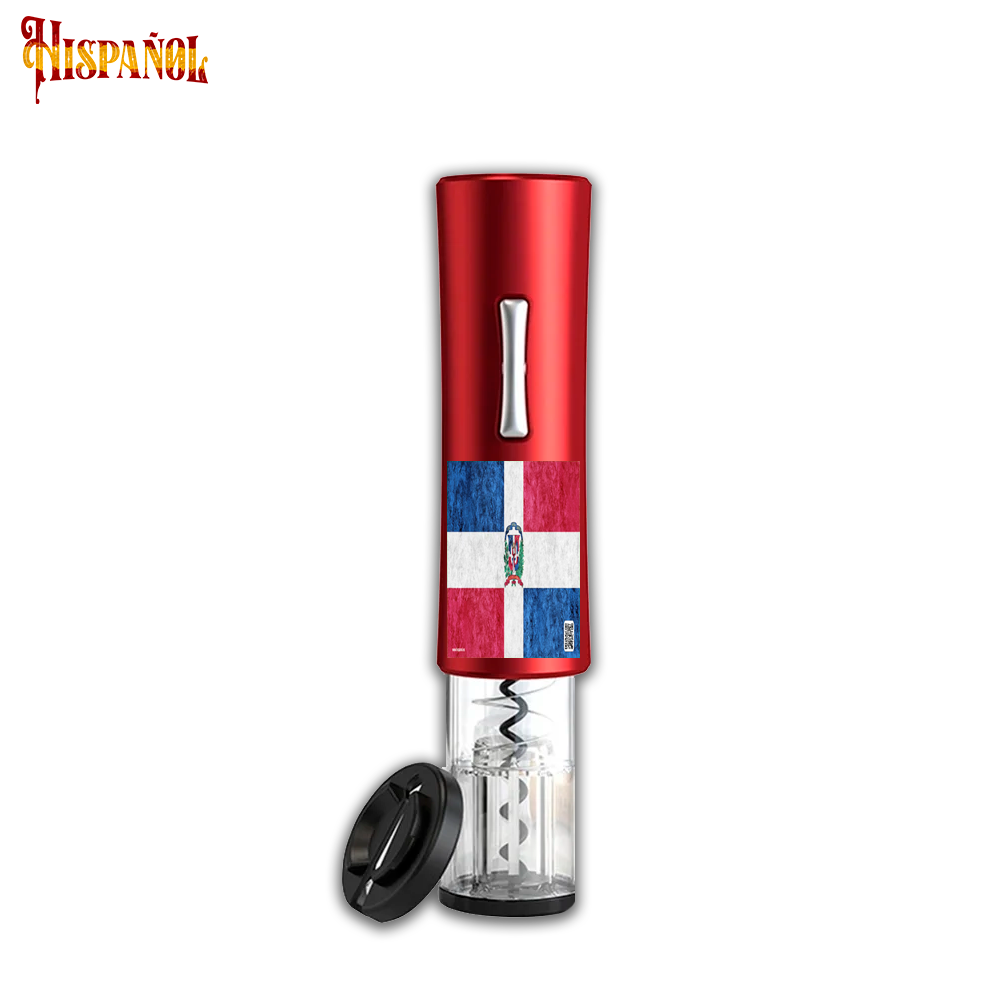 Sacacorchos Eléctrico República Dominicana - Bandera y Escudo Nacional