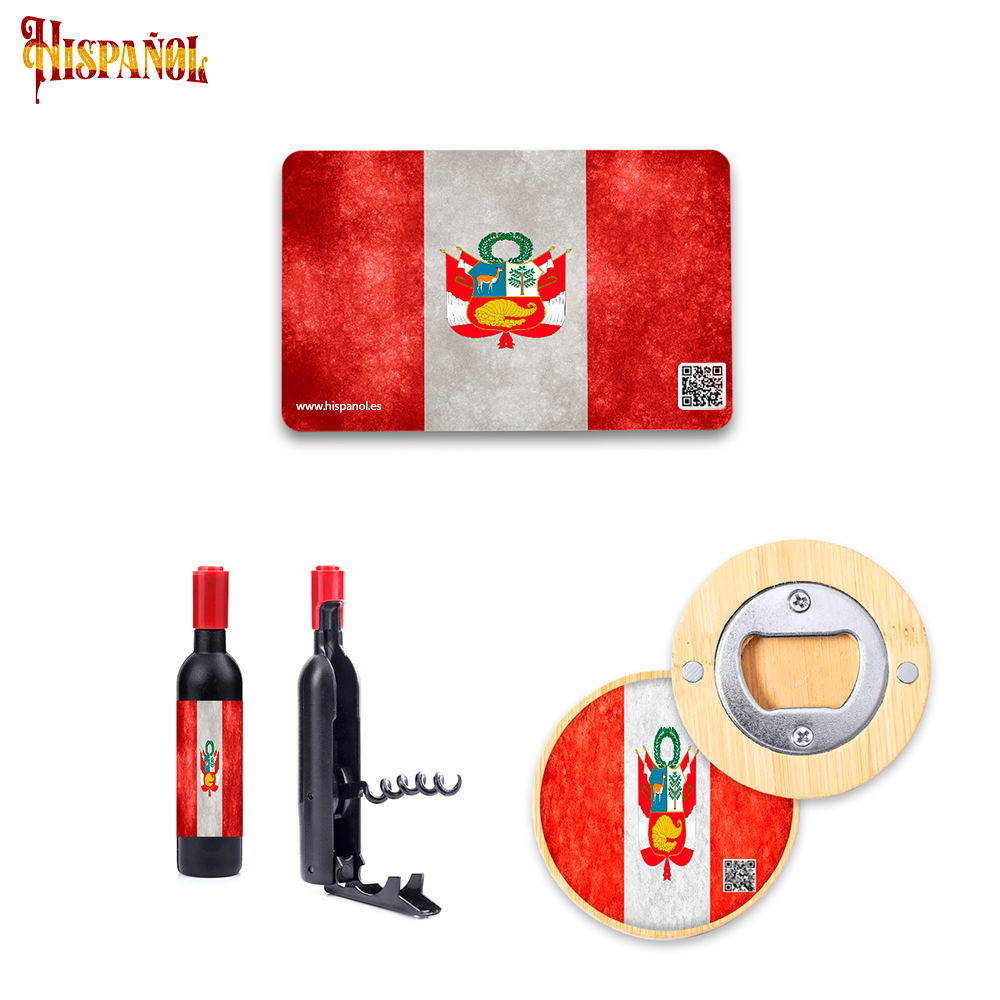 Pack Cocina Perú - Sacacorchos + Imán + Abrebotellas con forma botella
