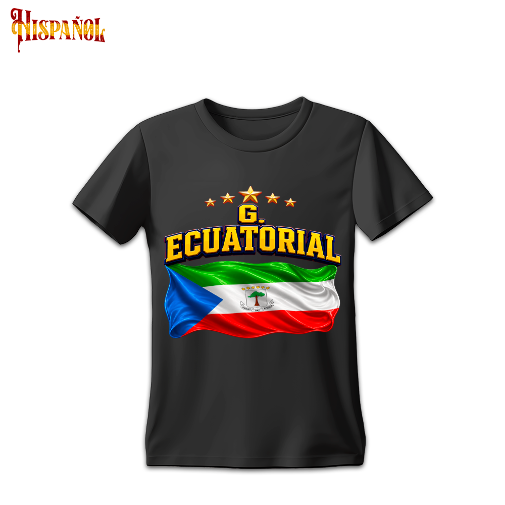 Camiseta Guinea Ecuatorial - Bandera y Estrellas