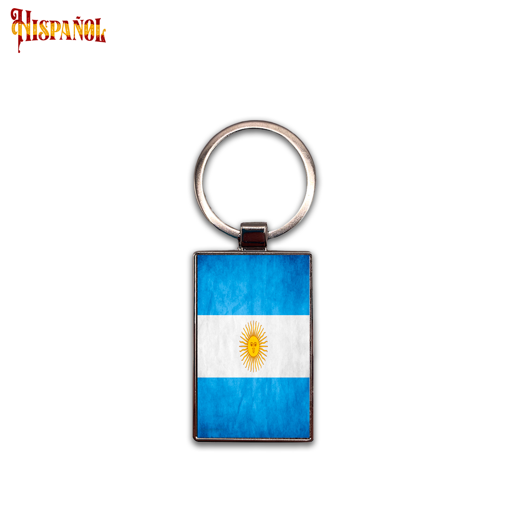 Llavero Rectangular Argentina - Bandera y Escudo Nacional