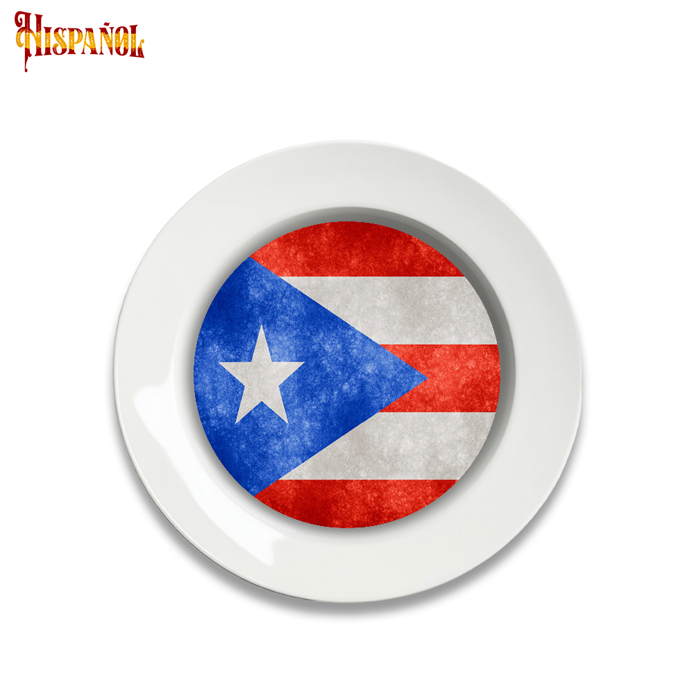 Plato Puerto Rico - Bandera y Escudo Nacional