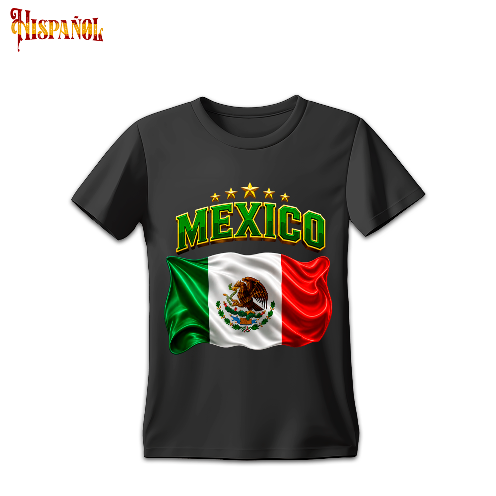 Camiseta México - Bandera y Estrellas