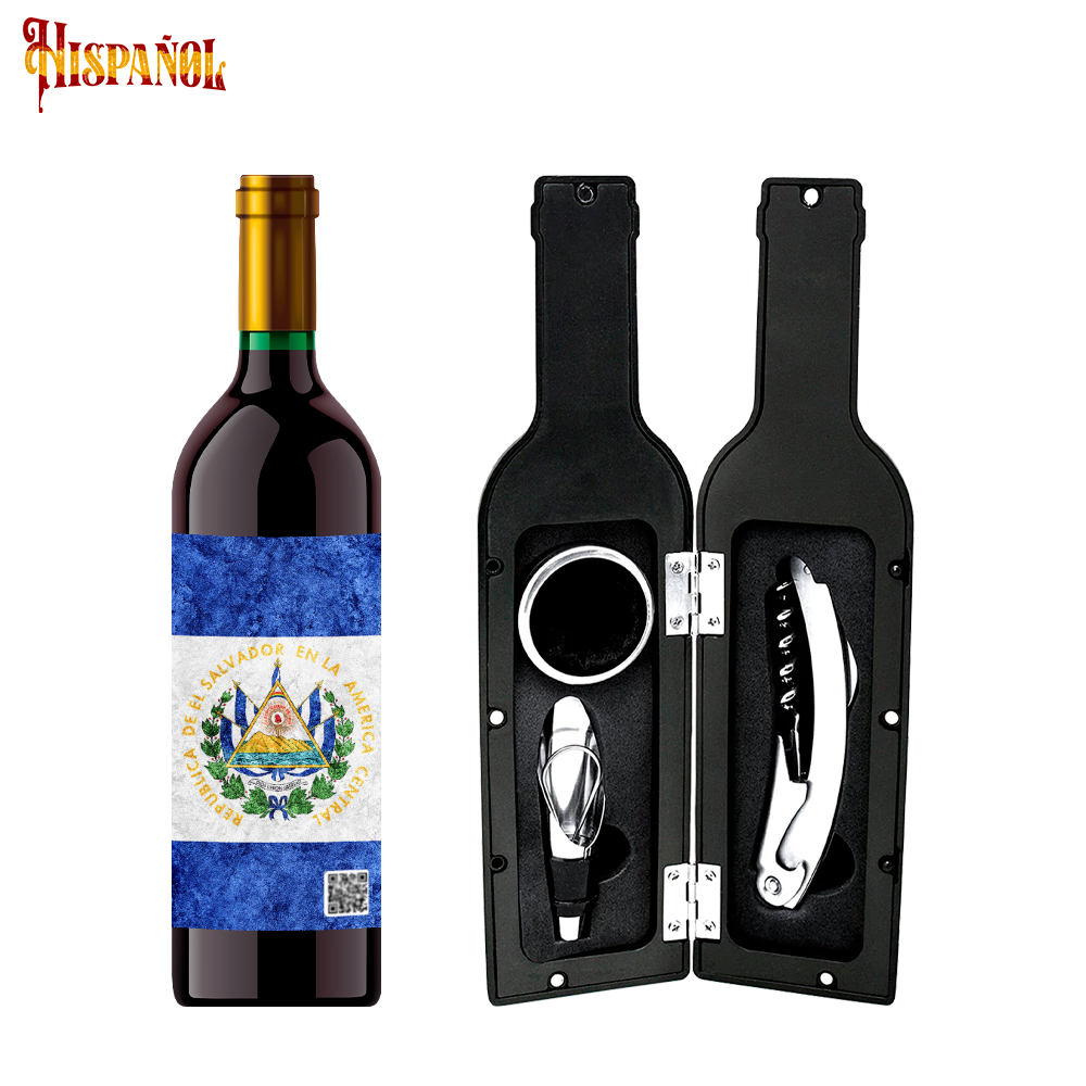 Kit Sacacorchos El Salvador - Bandera y Escudo Nacional