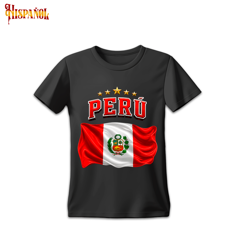 Camiseta Perú - Bandera y Estrellas