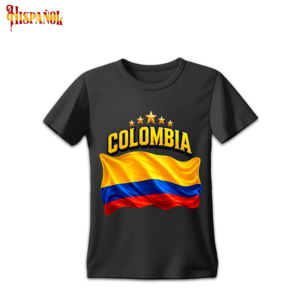 Camiseta Colombia - Bandera y Estrellas