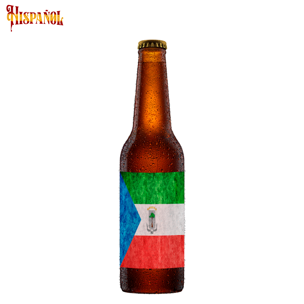 Cerveza Guinea Ecuatorial - Bandera y Escudo Nacional