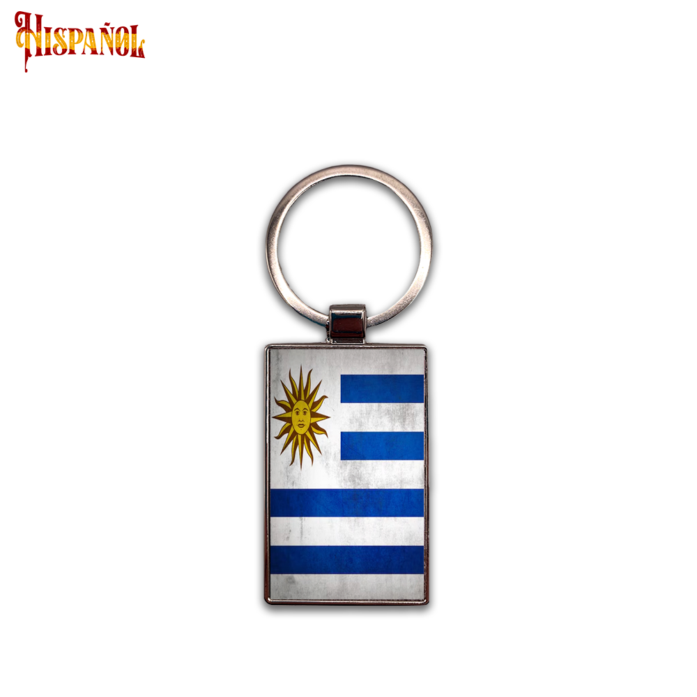 Llavero Rectangular Uruguay - Bandera y Escudo Nacional