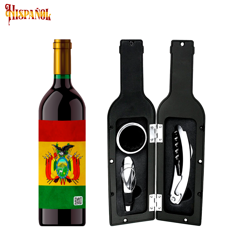 Kit Sacacorchos Bolivia - Bandera y Escudo Nacional