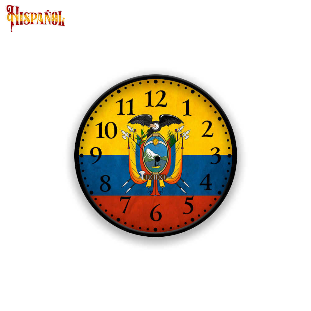 Reloj de Pared Ecuador - Bandera y Escudo Nacional