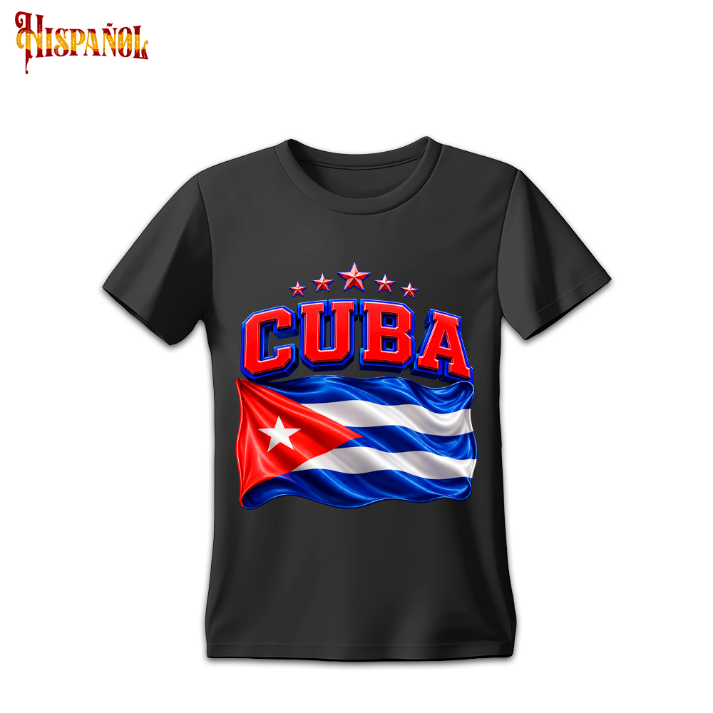 Camiseta Cuba - Bandera y Estrellas