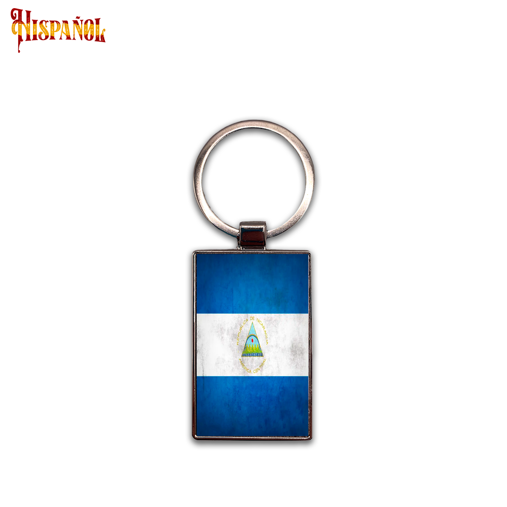 Llavero Rectangular Nicaragua - Bandera y Escudo Nacional