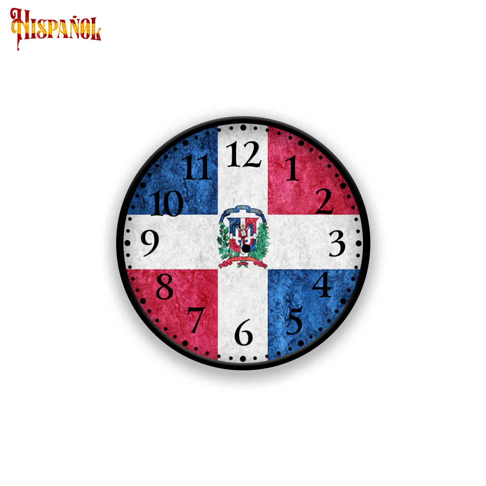 Reloj de Pared República Dominicana - Bandera y Escudo Nacional