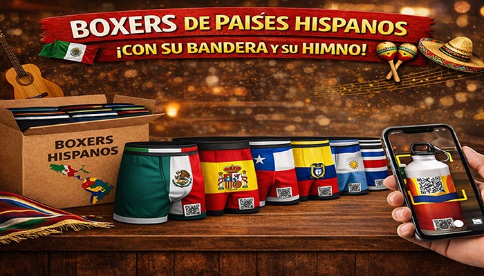 Boxers de Países Hispanos con Bandera y Himno