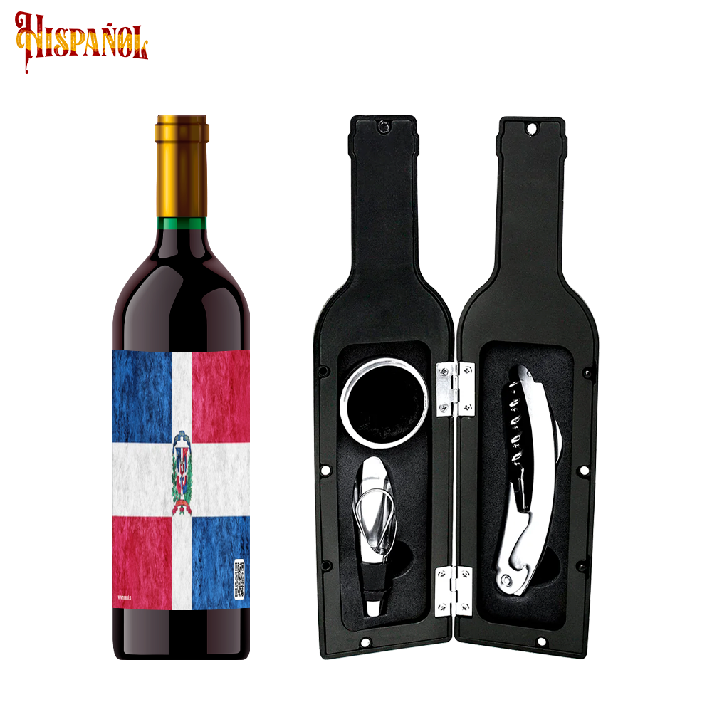 Kit Sacacorchos República Dominicana - Bandera y Escudo Nacional