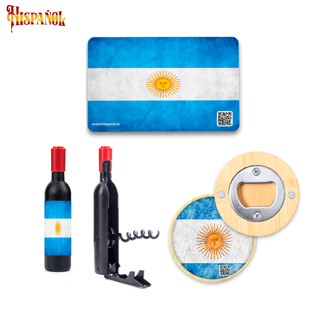 Pack Cocina Argentina - Sacacorchos + Imán + Abrebotellas con forma botella