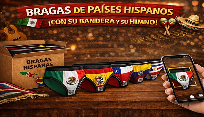 Bragas de Países Hispanos con Bandera y Himno