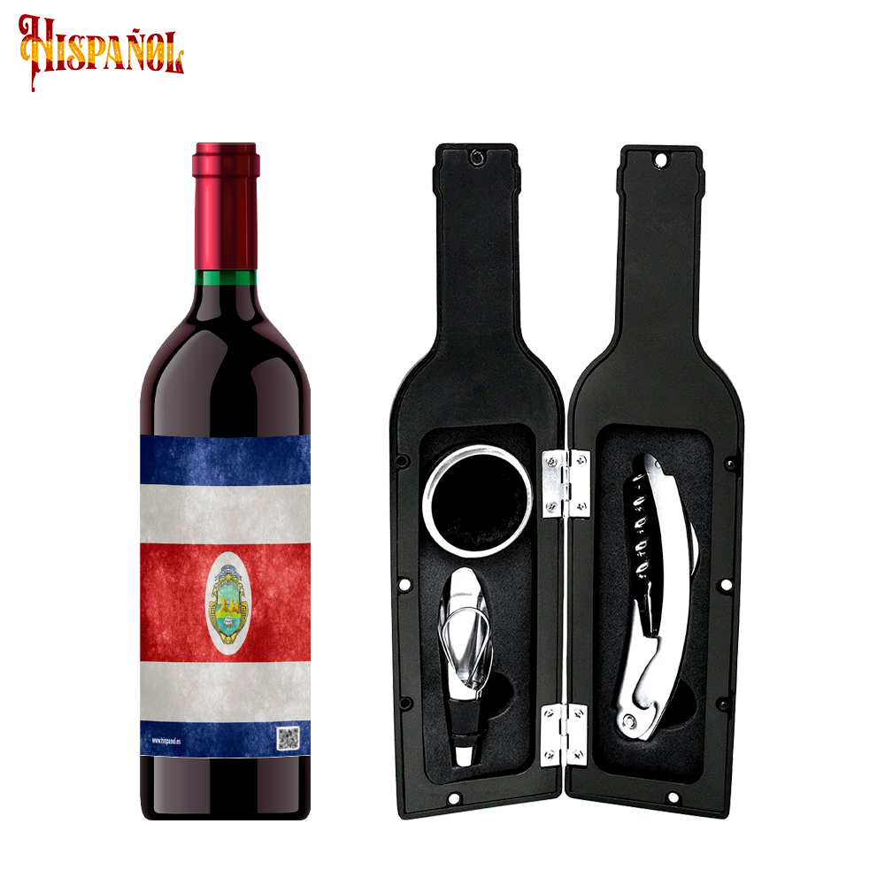 Kit Sacacorchos Costa Rica - Bandera y Escudo Nacional