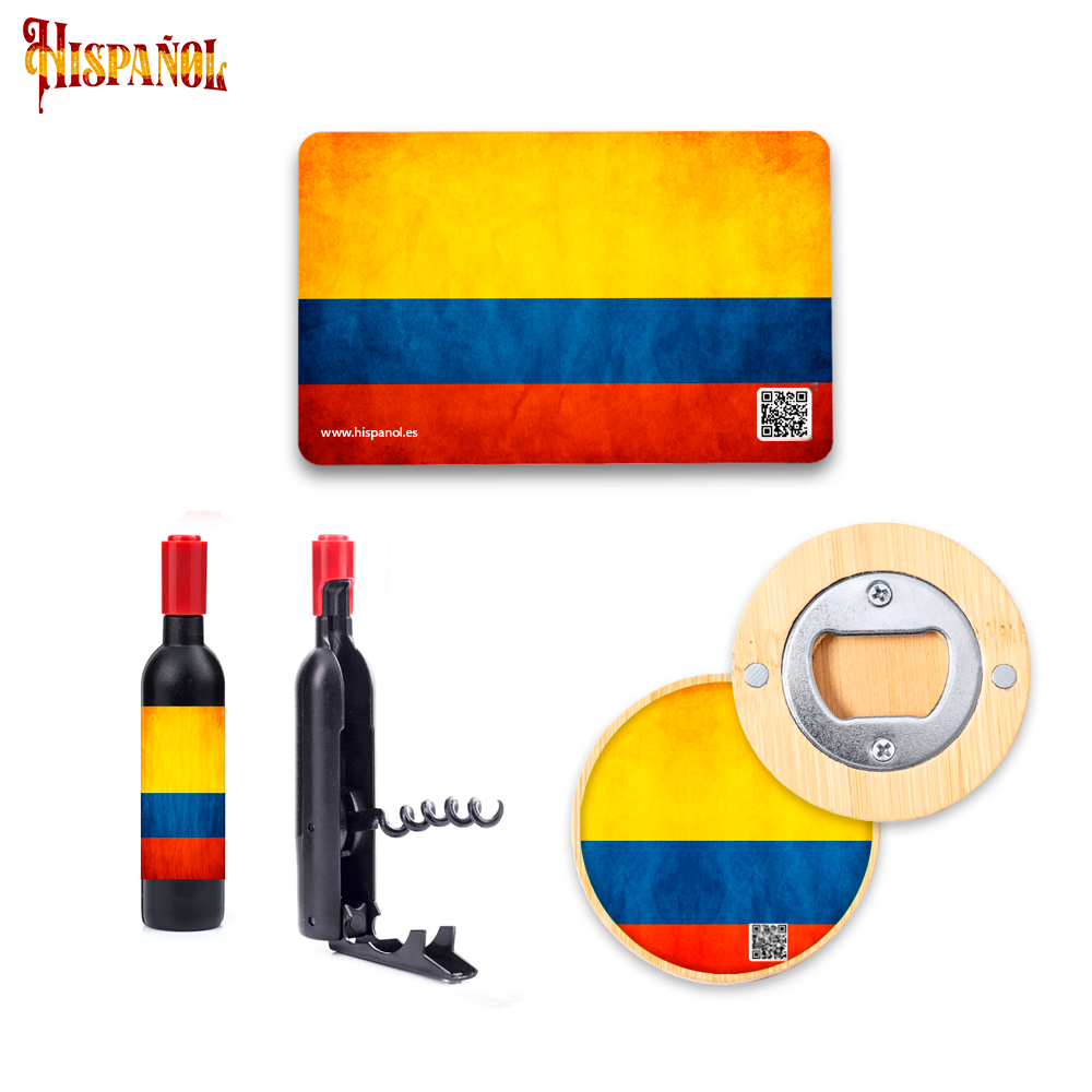 Pack Cocina Colombia- Sacacorchos + Imán + Abrebotellas con forma botella