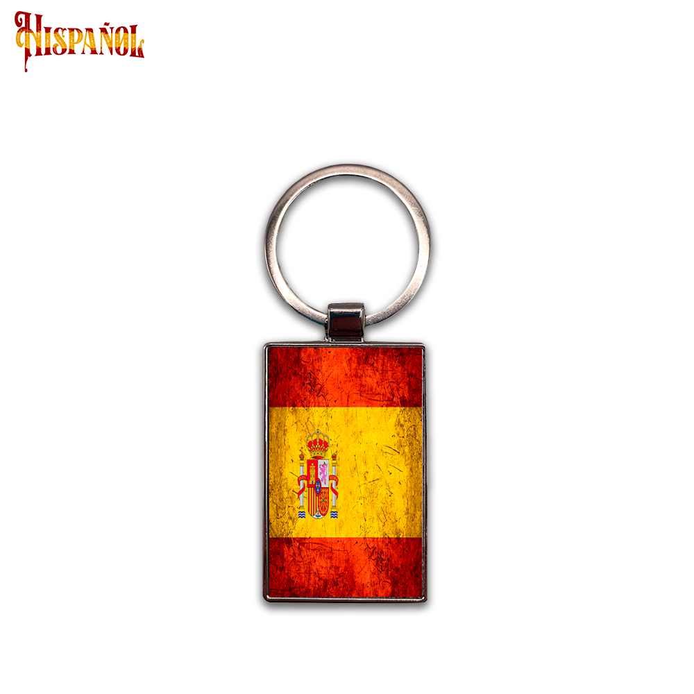 Llavero Rectangular España - Bandera y Escudo Nacional