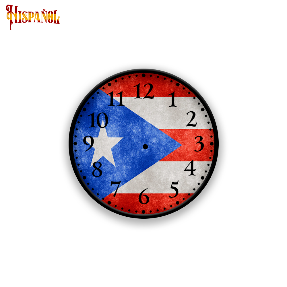 Reloj de Pared Puerto Rico - Bandera y Escudo Nacional