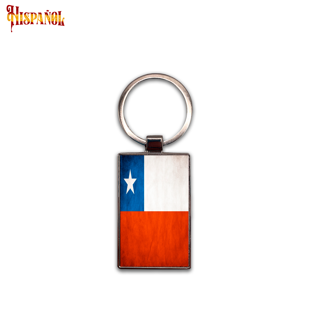 Llavero Rectangular Chile - Bandera y Escudo Nacional