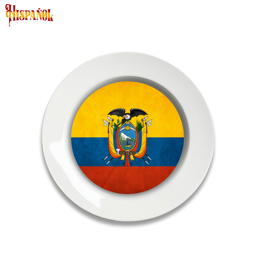 Plato Ecuador - Bandera y Escudo Nacional