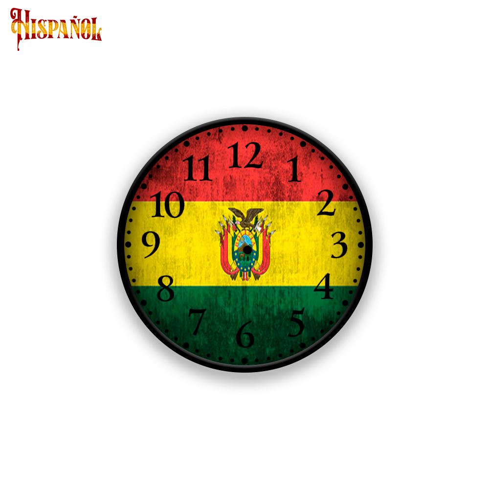 Reloj de Pared Bolivia - Bandera y Escudo Nacional