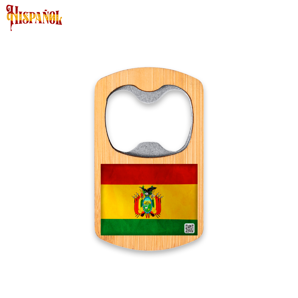Abridor de Botellas Bolivia - Bandera y Escudo Nacional