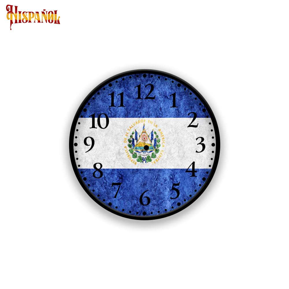 Reloj de Pared El Salvador - Bandera y Escudo Nacional
