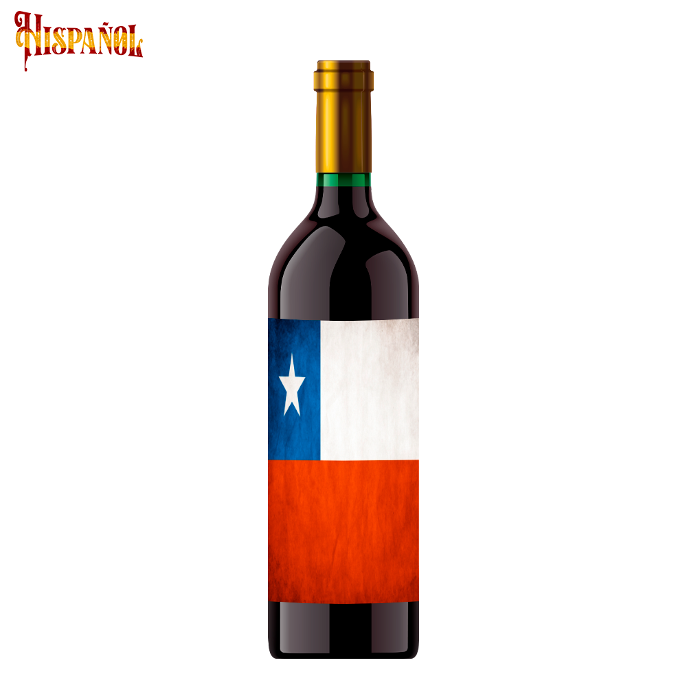 Vino Tinto Chile - Bandera y Escudo Nacional