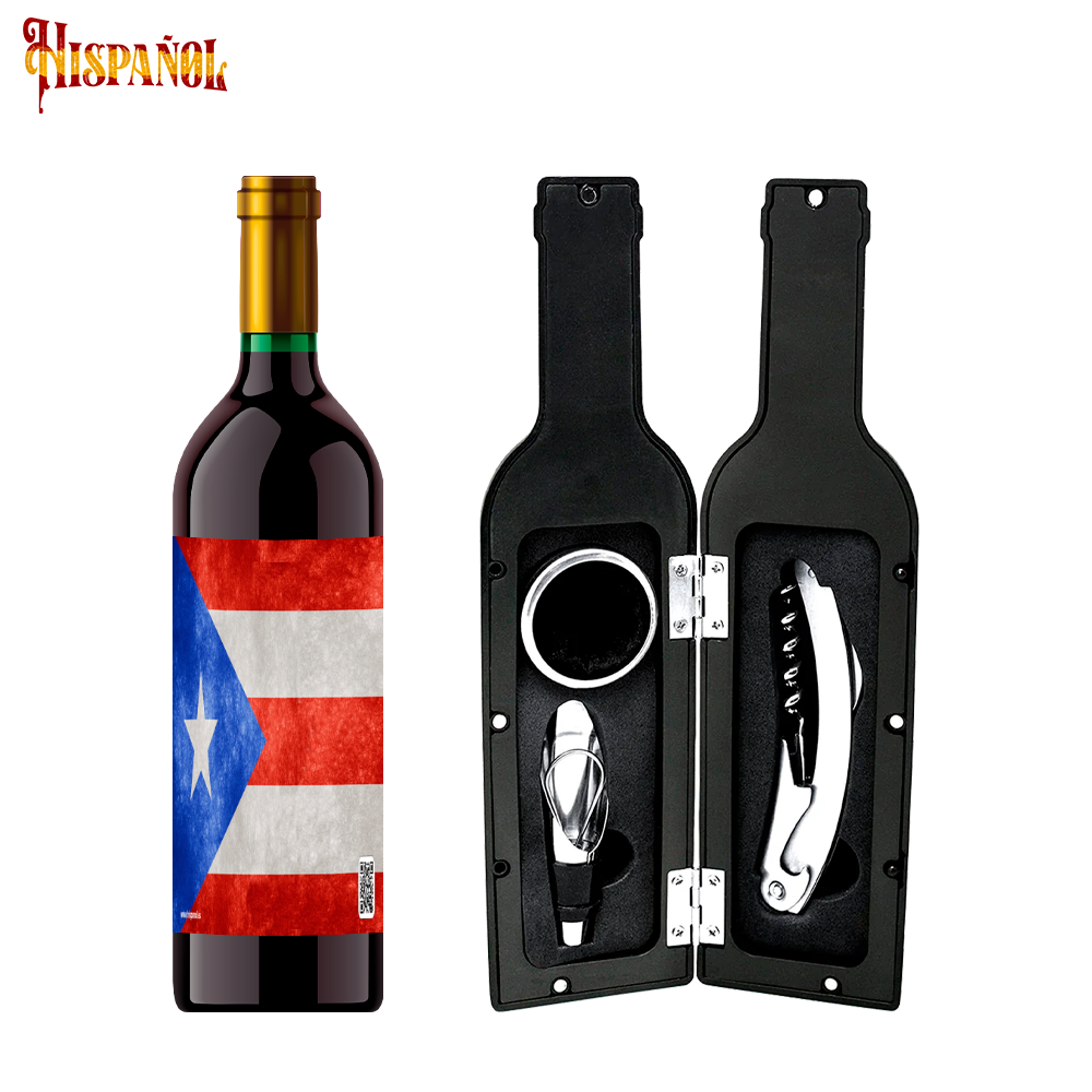 Kit Sacacorchos Puerto Rico - Bandera y Escudo Nacional