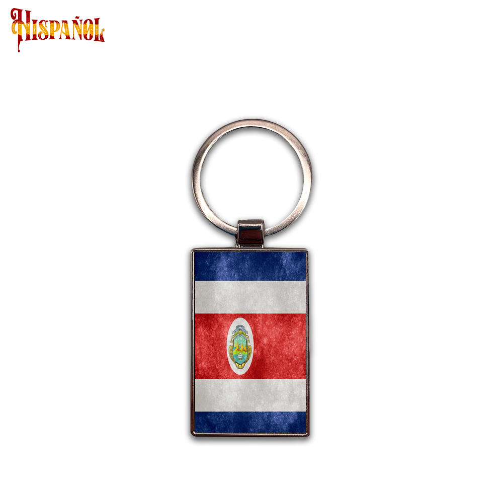 Llavero Rectangular Costa Rica - Bandera y Escudo Nacional