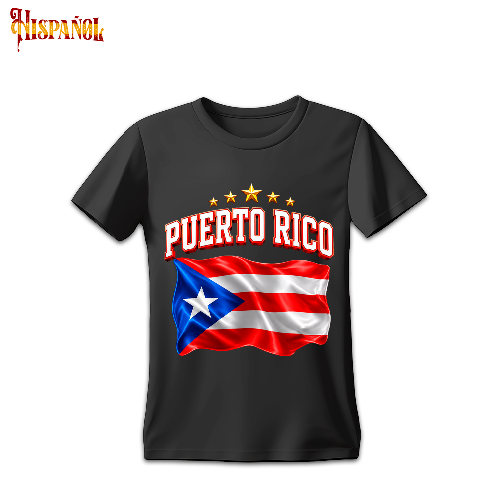 Camiseta Puerto Rico - Bandera y Estrellas