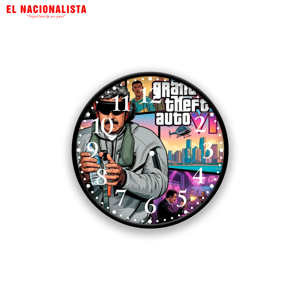 Reloj de Pared Maduro GTA Venezuela - Grand Theft Auto Edition