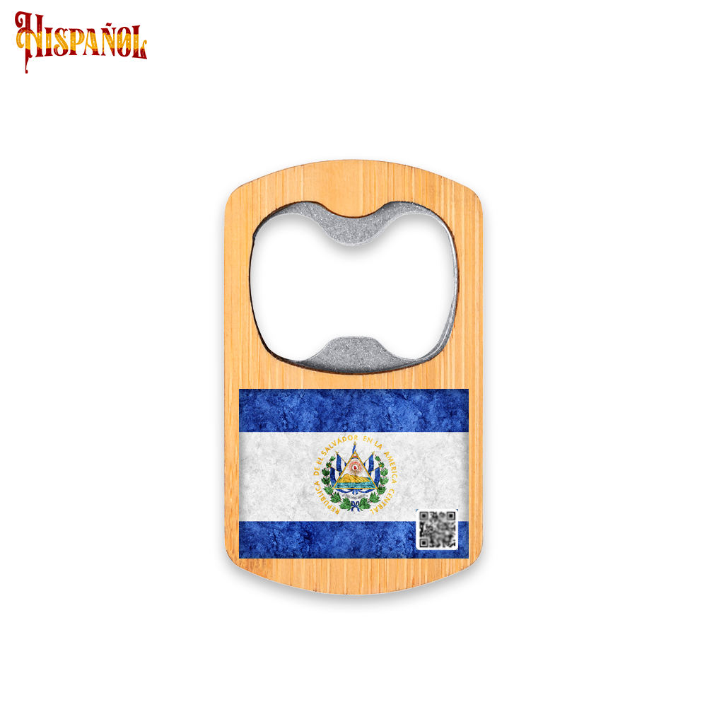 Abridor de Botellas El Salvador - Bandera y Escudo Nacional