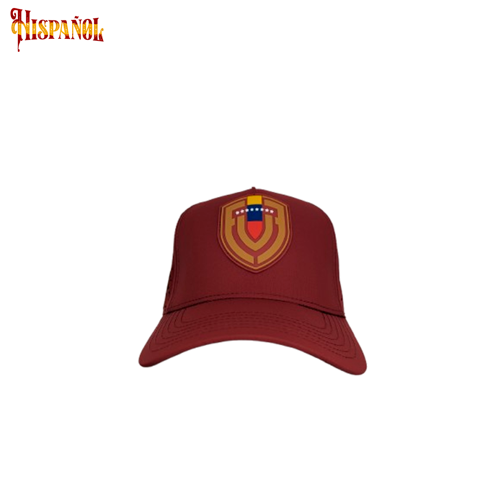 Gorra de Venezuela "Escudo Vinotinto" – Gorra Ajustable con Parche Engomado y Bandera Tricolor