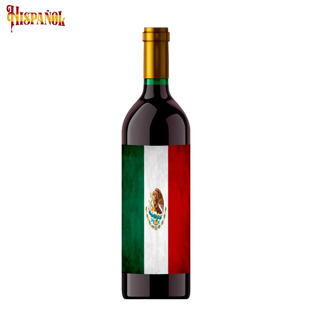 Vino Tinto México - Bandera y Escudo Nacional